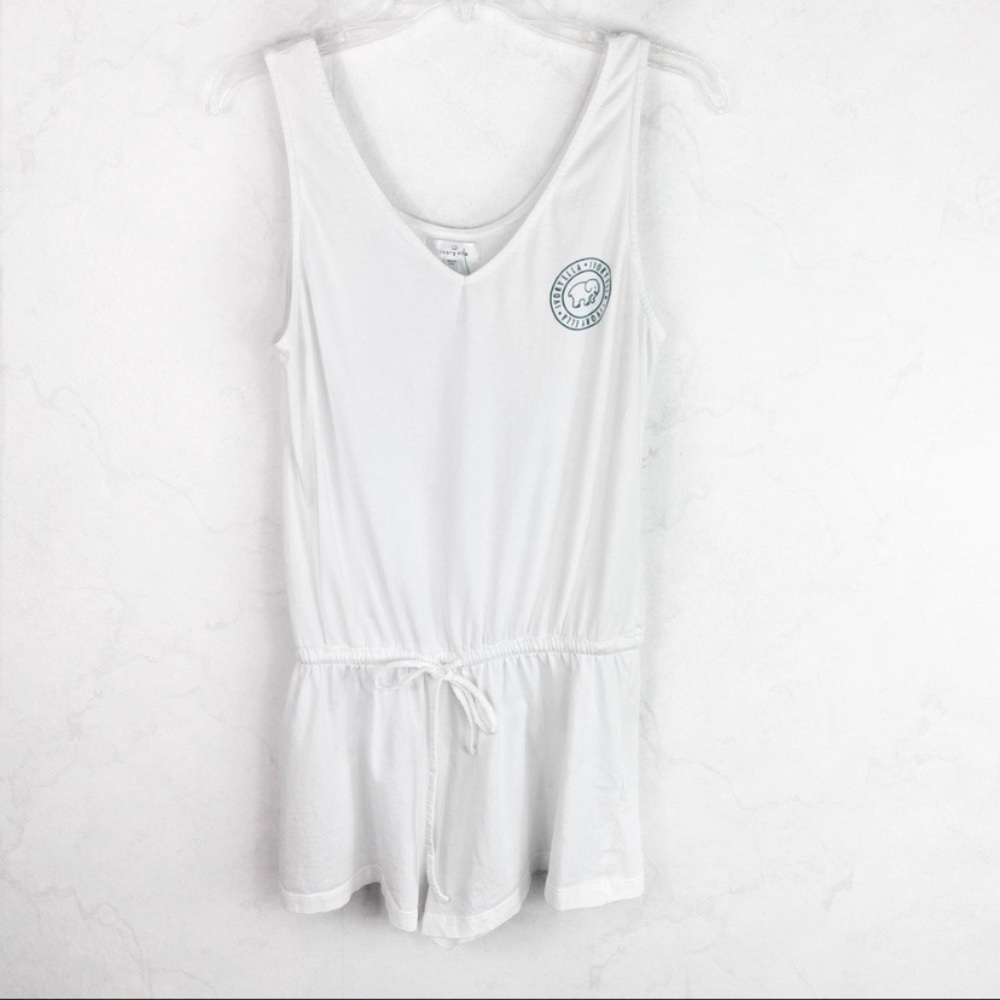 [Ivory Ella] Classic White V-Neck Romper